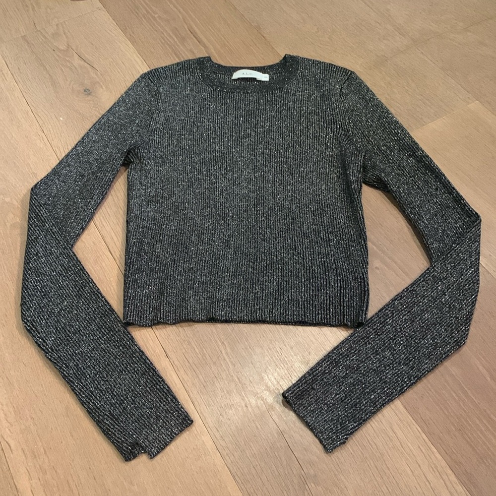 A.L.C black and silver sparkle top XS
